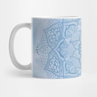 Blue Lotus Blossom Flower Mandala Mug